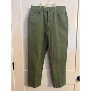 NWT TED BAKER GREEN PANTS Straight Leg Mid Rise Sz 30 Preppy Chinos Jeans